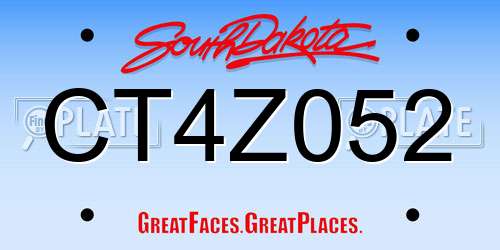 CT4Z052 South Dakota License Plate