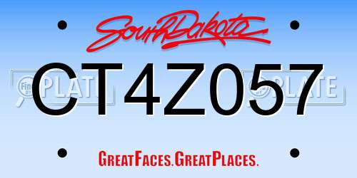 CT4Z057 South Dakota License Plate