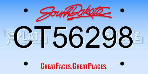 CT56298 South Dakota License Plate