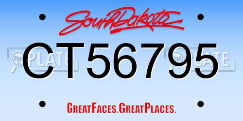 CT56795 South Dakota License Plate