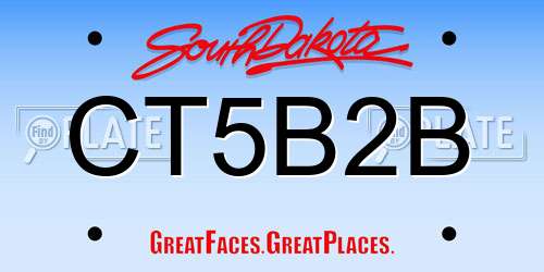 CT5B2B South Dakota License Plate