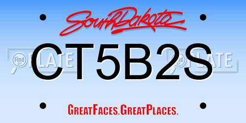 CT5B2S South Dakota License Plate