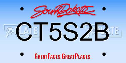 CT5S2B South Dakota License Plate