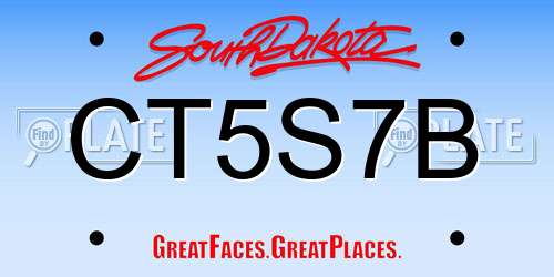 CT5S7B South Dakota License Plate