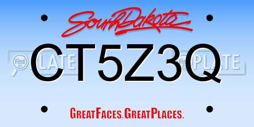 CT5Z3Q South Dakota License Plate