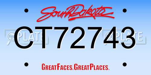 CT72743 South Dakota License Plate