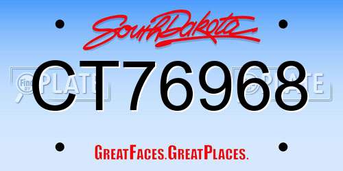 CT76968 South Dakota License Plate