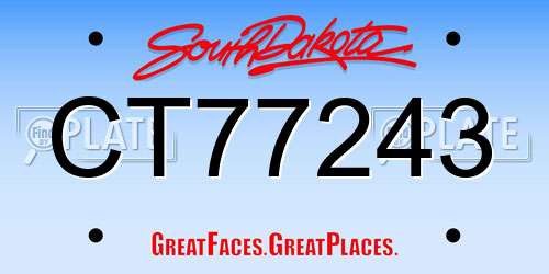 CT77243 South Dakota License Plate
