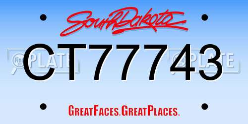 CT77743 South Dakota License Plate