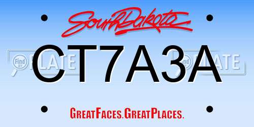 CT7A3A South Dakota License Plate