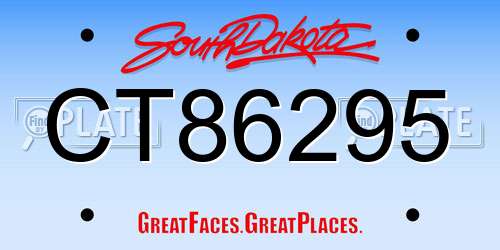 CT86295 South Dakota License Plate