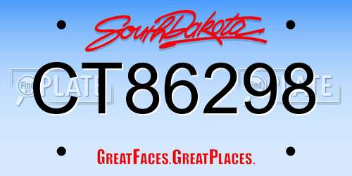 CT86298 South Dakota License Plate