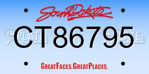CT86795 South Dakota License Plate