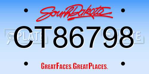 CT86798 South Dakota License Plate