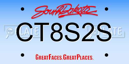 CT8S2S South Dakota License Plate