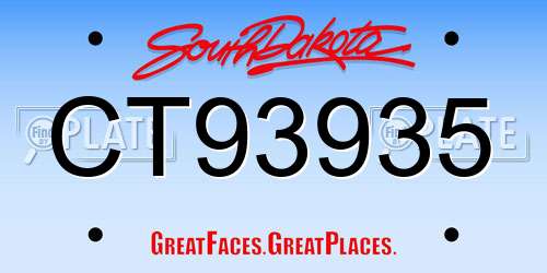 CT93935 South Dakota License Plate
