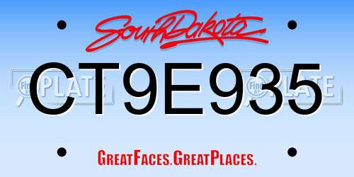 CT9E935 South Dakota License Plate