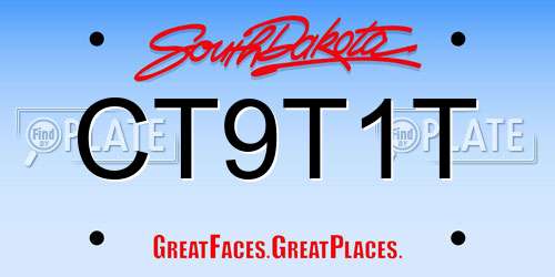 CT9T1T South Dakota License Plate