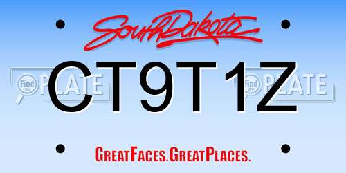 CT9T1Z South Dakota License Plate