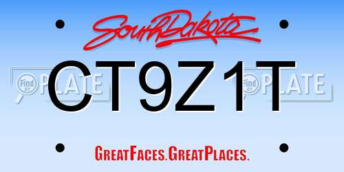 CT9Z1T South Dakota License Plate