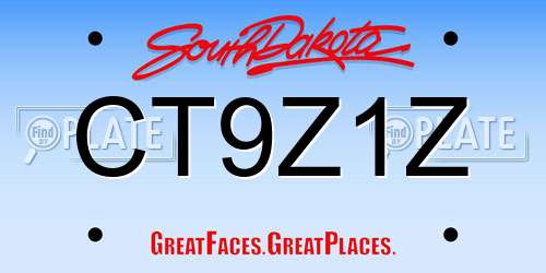 CT9Z1Z South Dakota License Plate