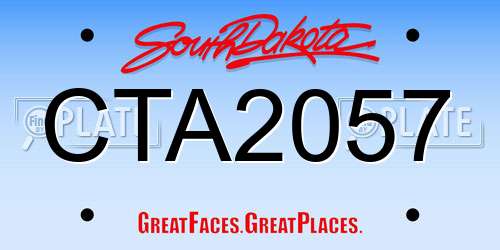 CTA2057 South Dakota License Plate