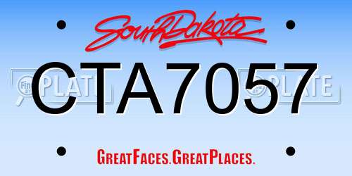 CTA7057 South Dakota License Plate