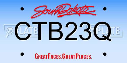 CTB23Q South Dakota License Plate