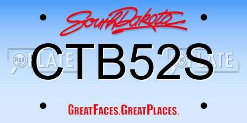 CTB52S South Dakota License Plate