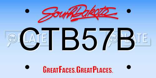 CTB57B South Dakota License Plate