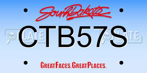 CTB57S South Dakota License Plate