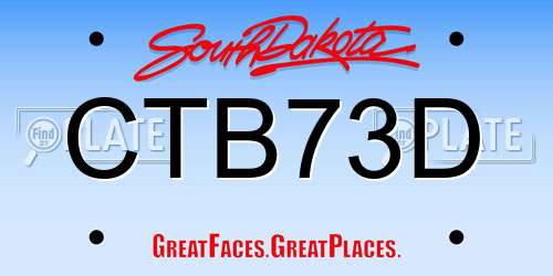 CTB73D South Dakota License Plate