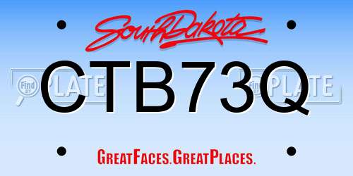CTB73Q South Dakota License Plate