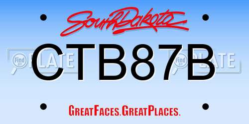CTB87B South Dakota License Plate