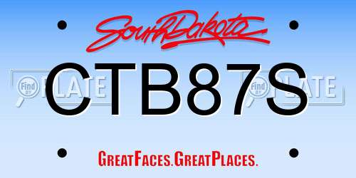 CTB87S South Dakota License Plate