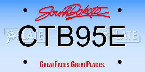 CTB95E South Dakota License Plate