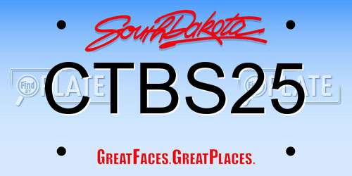 CTBS25 South Dakota License Plate