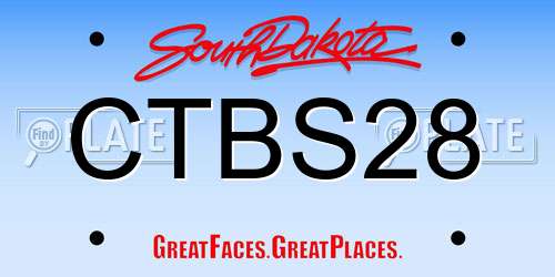 CTBS28 South Dakota License Plate