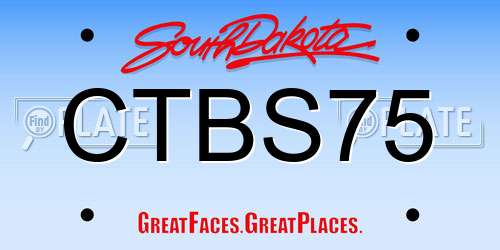 CTBS75 South Dakota License Plate