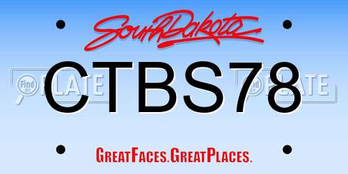 CTBS78 South Dakota License Plate