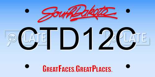 CTD12C South Dakota License Plate