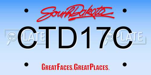 CTD17C South Dakota License Plate
