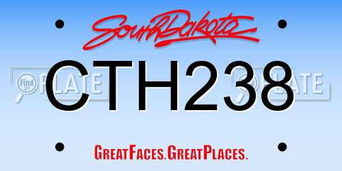 CTH238 South Dakota License Plate