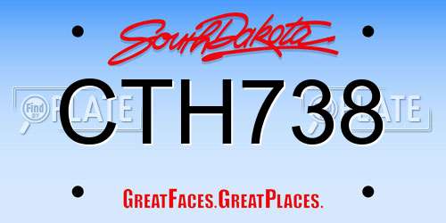 CTH738 South Dakota License Plate