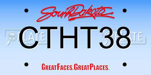 CTHT38 South Dakota License Plate