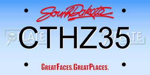 CTHZ35 South Dakota License Plate