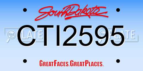CTI2595 South Dakota License Plate