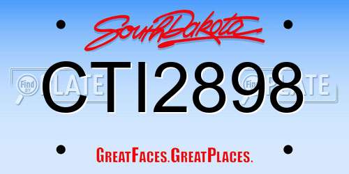 CTI2898 South Dakota License Plate