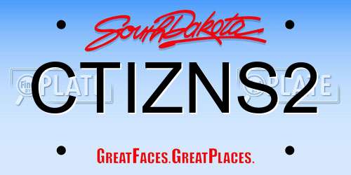 CTIZNS2 South Dakota License Plate