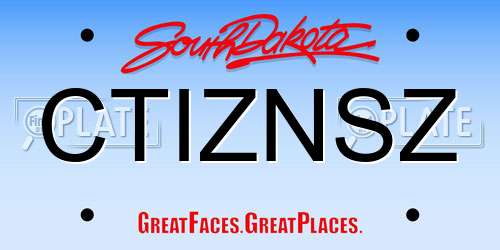 CTIZNSZ South Dakota License Plate